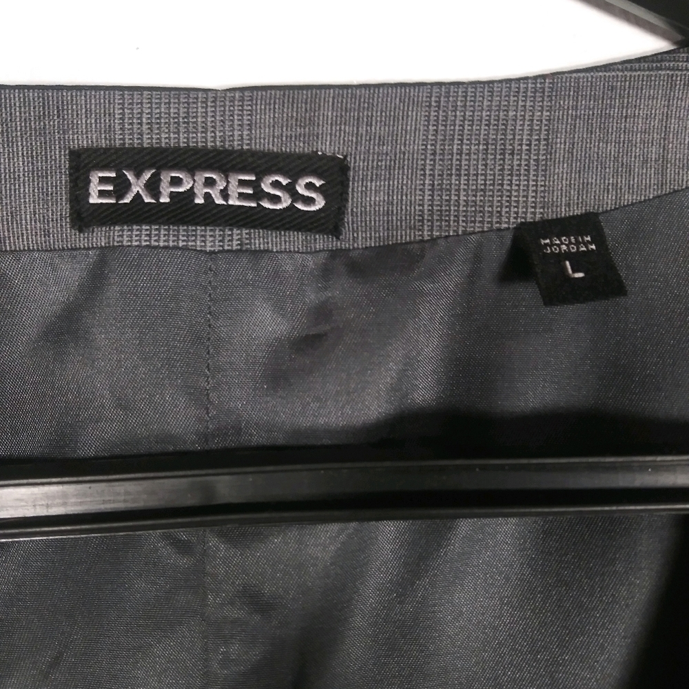 Express - Glen Pattern Gray Wool Blend Button Vest - image 6